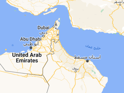 Map showing location of Al Liwā’ (24.53611, 56.56556)
