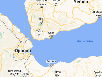 Map showing location of Al Ma‘allā’ (12.78987, 45.00244)