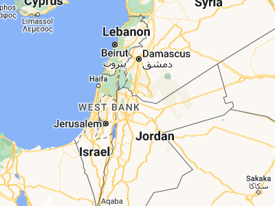 Map showing location of Al Mafraq (32.34289, 36.20804)