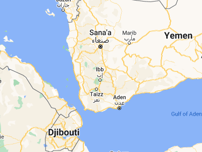 Map showing location of Al Makhādir (14.12224, 44.19796)