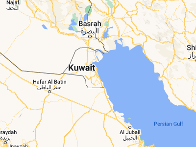 Map showing location of Al Manqaf (29.09611, 48.13278)