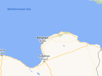 Map showing location of Al Marj (32.48798, 20.83174)