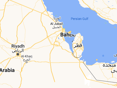 Map showing location of Al Markaz (25.4, 49.73333)