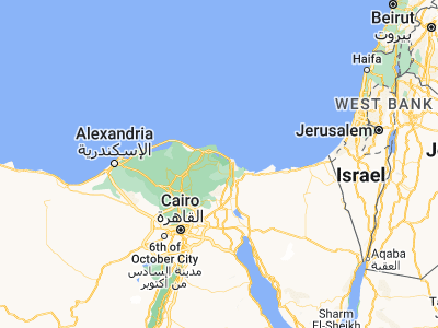 Map showing location of Al Maţarīyah (31.18287, 32.03108)