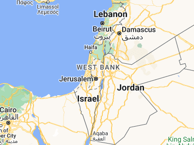 Map showing location of Al Mazra‘ah ash Sharqīyah (32.00018, 35.28152)