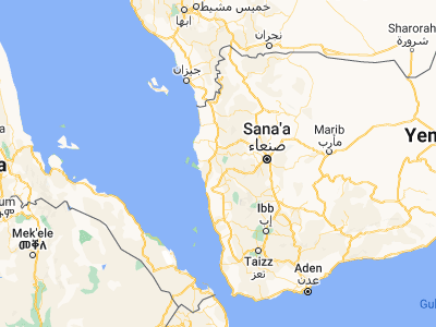 Map showing location of Al Mighlāf (15.2871, 43.18914)