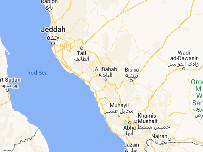 Map showing location of Al Mindak (20.1588, 41.28337)