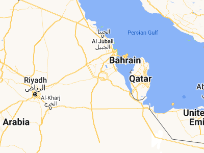 Map showing location of Al Mubarraz (25.41, 49.58083)