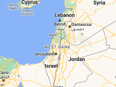 Map showing location of Al Mughayyir (32.42228, 35.38476)