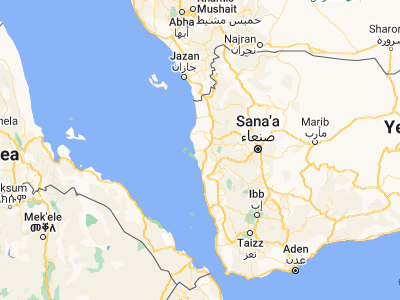 Map showing location of Al Munīrah (15.32024, 42.92936)