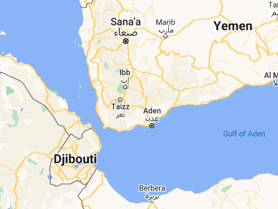 Map showing location of Al Musaymīr (13.44389, 44.61528)