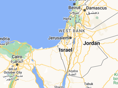 Map showing location of Al Qarārah (31.37389, 34.34085)