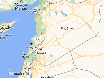 Map showing location of Al Qaryatayn (34.22956, 37.24066)