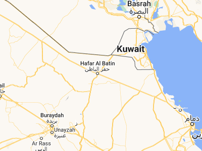 Map showing location of Al Qayşūmah (28.31117, 46.12729)