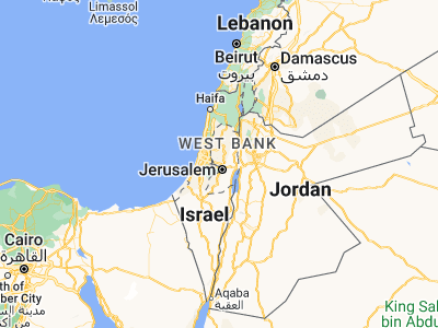 Map showing location of Al Qubaybah (31.83886, 35.13678)