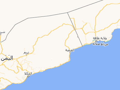 Map showing location of Al Qurḩ (16.73333, 51.48333)