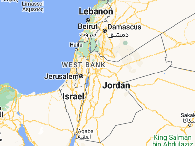 Map showing location of Al Quwaysimah (31.9167, 35.95)