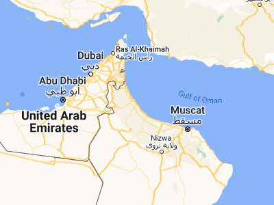 Map showing location of Al Sohar (24.3643, 56.74681)