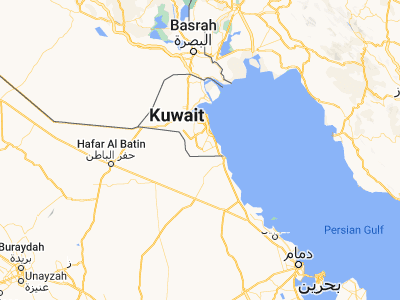 Map showing location of Al Wafrah (28.63917, 47.93056)