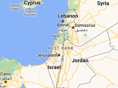 Map showing location of Al Yāmūn (32.48563, 35.23011)