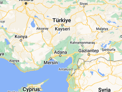 Map showing location of Aladağ (37.5485, 35.39603)