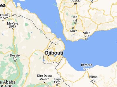 Map showing location of Alaïli Ḏaḏḏa‘ (12.42167, 42.89556)