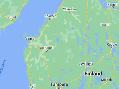 Map showing location of Alajärvi (63, 23.81667)