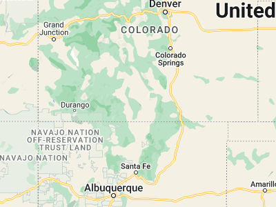 Map showing location of Alamosa (37.46945, -105.87002)