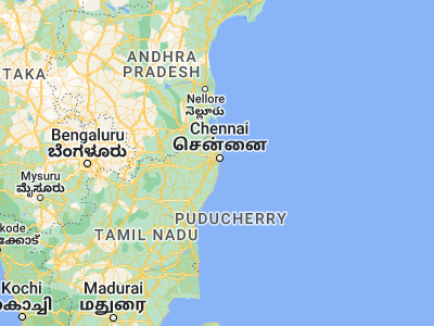 Map showing location of Alandur (13.0025, 80.20611)