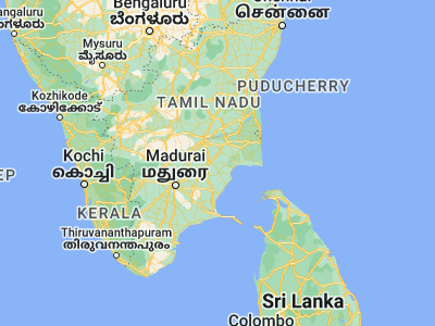 Map showing location of Ālangudi (10.3606, 78.98492)