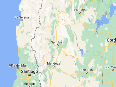 Map showing location of Albardón (-31.43722, -68.52556)