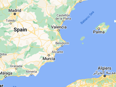 Map showing location of Alcoy (38.70545, -0.47432)
