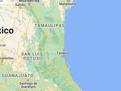 Map showing location of Aldama (22.91667, -98.06667)