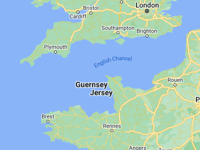 Map showing location of Alderney (49.7136, -2.19958)