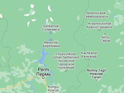 Map showing location of Aleksandrovsk (59.1581, 57.5695)