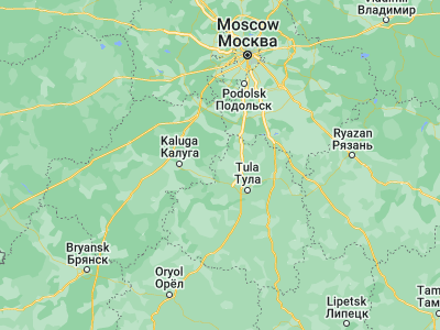 Map showing location of Aleksin (54.50503, 37.0674)