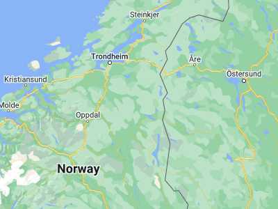 Map showing location of Ålen (62.84185, 11.3013)