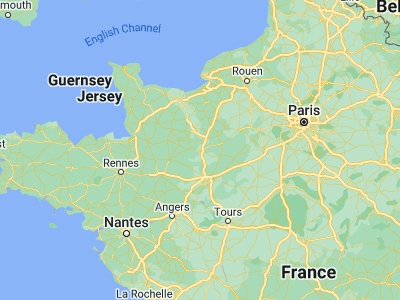 Map showing location of Alençon (48.43333, 0.08333)