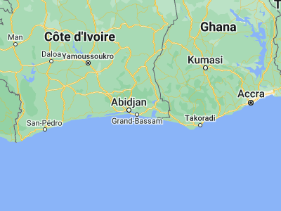Map showing location of Alépé (5.5004, -3.66308)