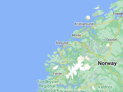 Map showing location of Ålesund (62.47225, 6.15492)