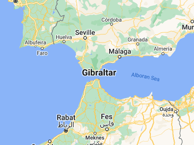 Map showing location of Algeciras (36.13326, -5.45051)