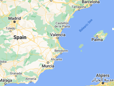Map showing location of Algemesí (39.18333, -0.43333)