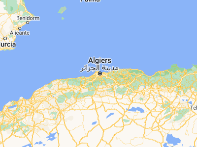 Map showing location of Algiers (36.7525, 3.04197)