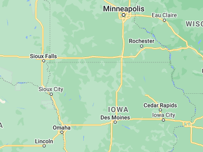 Map showing location of Algona (43.06997, -94.23302)