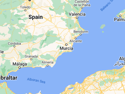 Map showing location of Alhama de Murcia (37.85103, -1.42507)