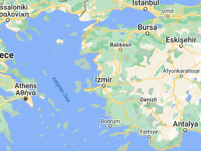 Map showing location of Aliağa (38.79975, 26.97203)