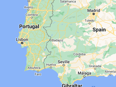 Map showing location of Almendralejo (38.68316, -6.40747)