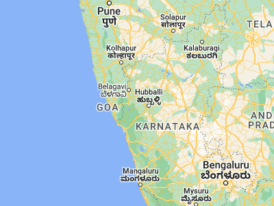 Map showing location of Alnāvar (15.43333, 74.73333)