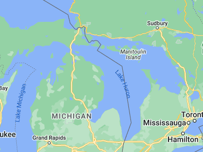 Map showing location of Alpena (45.06168, -83.43275)