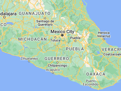 Map showing location of Alpuyeca (18.73333, -99.26667)